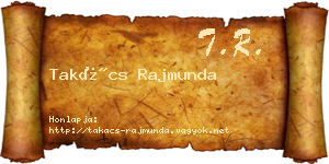 Takács Rajmunda névjegykártya